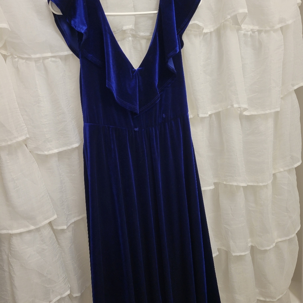 Torrid blue velvet dress